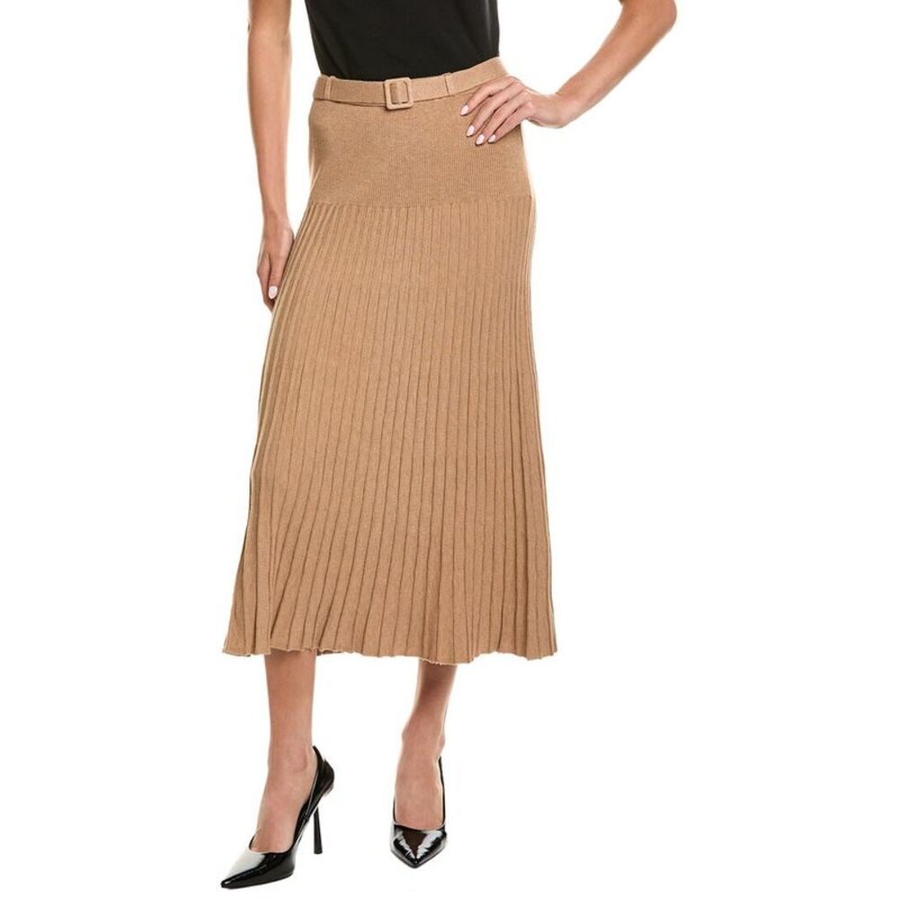 525 America Womens  Luxe Pleated Maxi Skirt, Grey